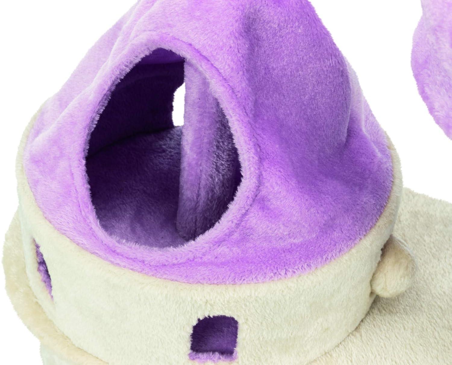 TRIXIE TRIXIE My Kitty Darling Castle Condo, Plush Cat Tree, Sisal Scratching Post, Removable Bed, Crinkling Blanket, Cat Toy
