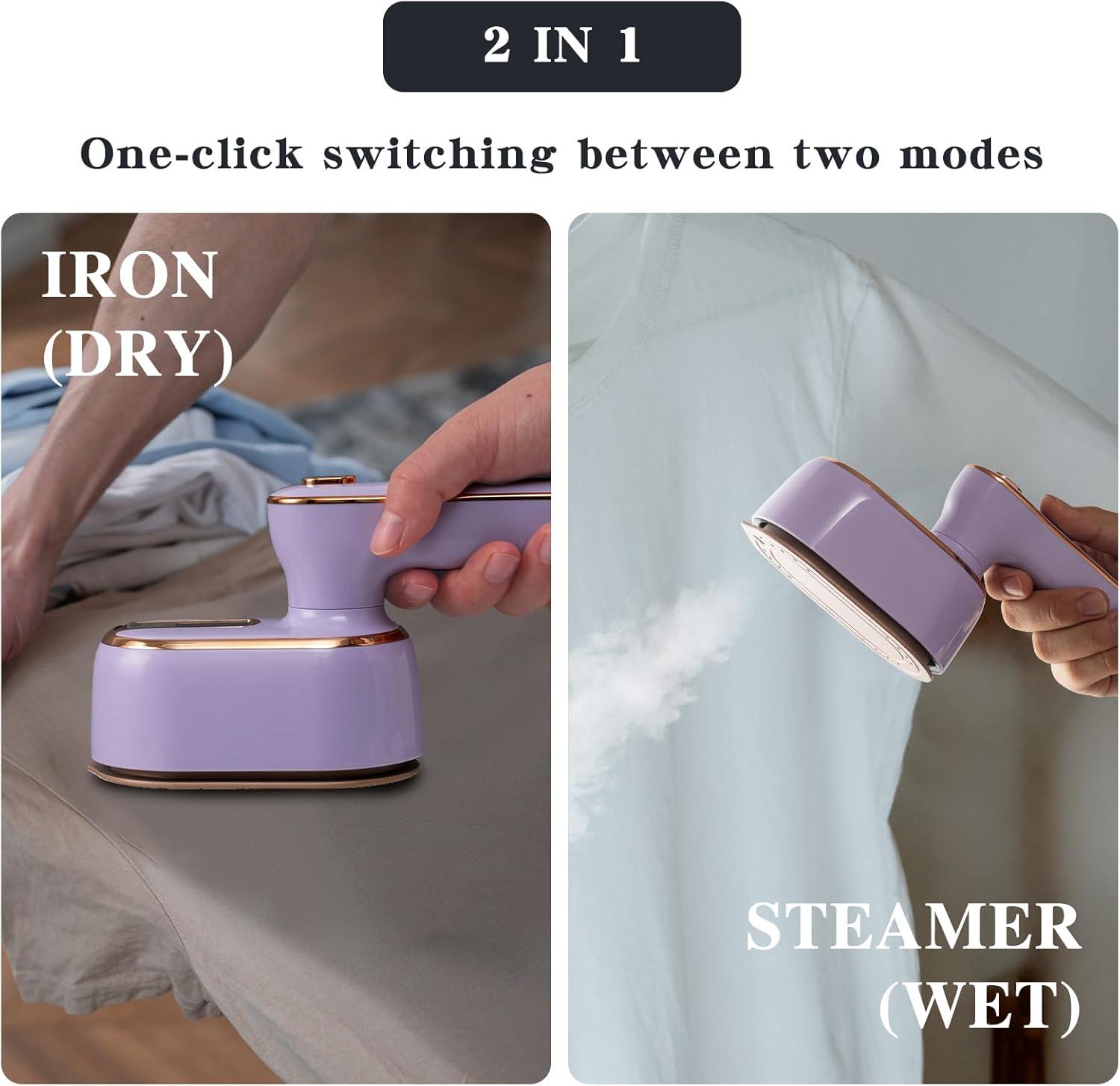 2024 New Steamer Iron For Clothes Travel Mini: Handheld Size Portable Clothing Small Garment Electric Steam Ironing Machine For Travel College Dorm Home Essentials - Light Blue