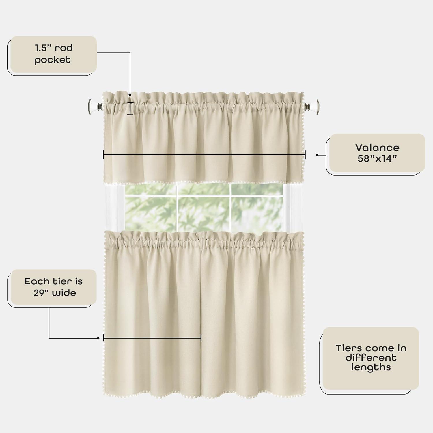 Achim Importing Co Tailored 58'' W Kitchen Curtain