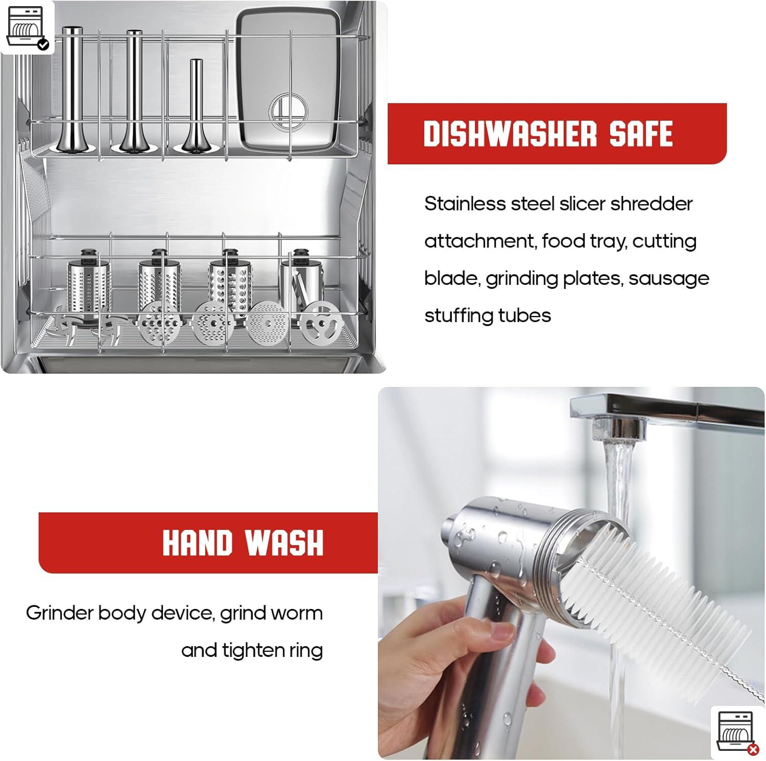 Meat Grinder & Stainless Steel Slicer Shredder Attachment for KitchenAid Stand Mixer, Meat Grinder for Kitchenaid Mixer with Sausage Stuffer Tubes, Cheese Grater Attachment for Kitchenaid Stand Mixer