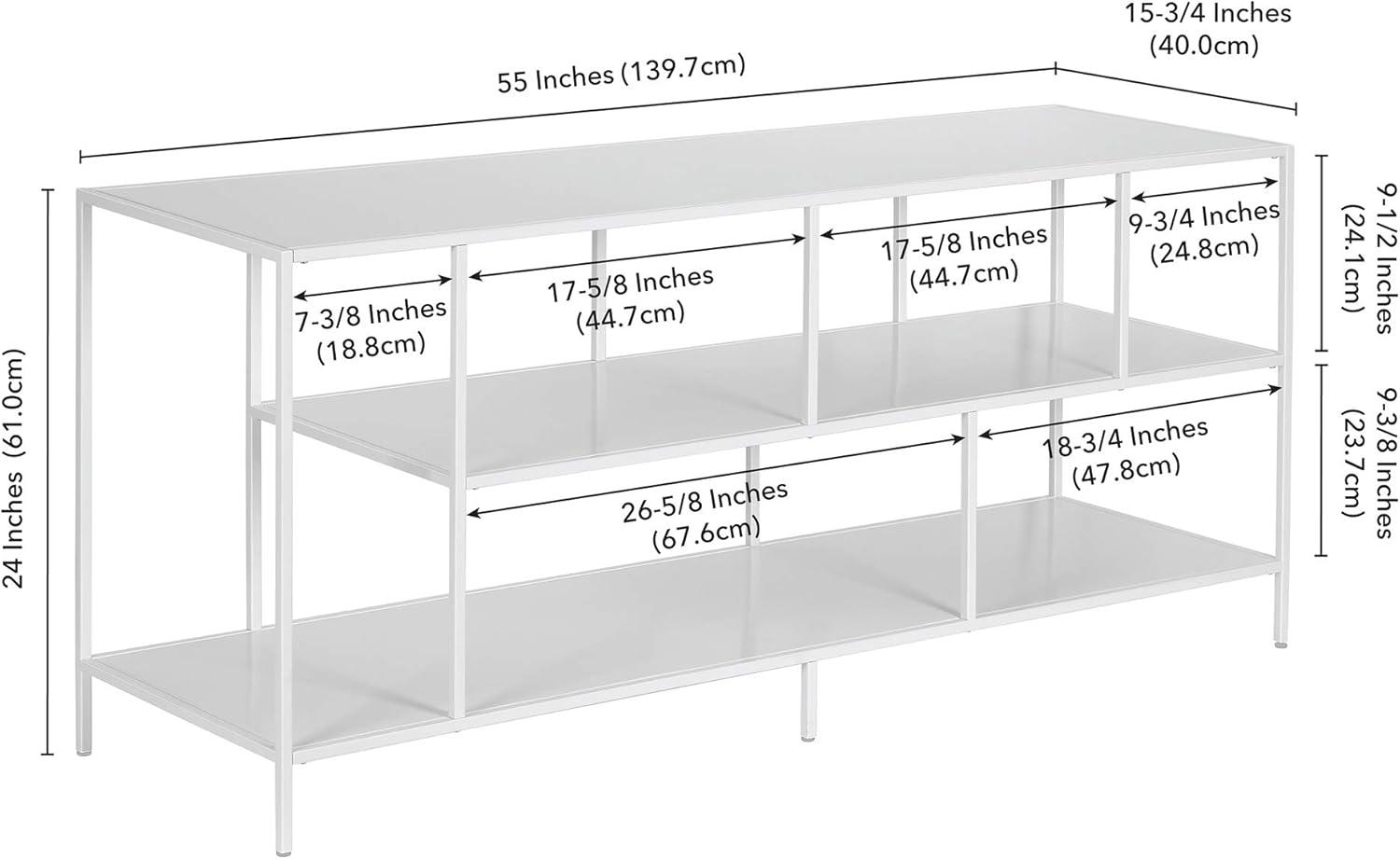 Three Shelf TV Stand in White - Henn&Hart