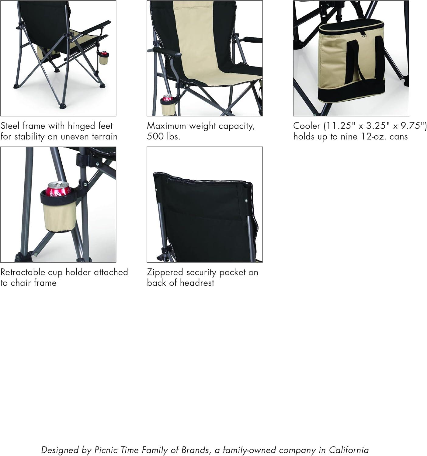 Big Bear XXL Camping Chair with Cooler, Black