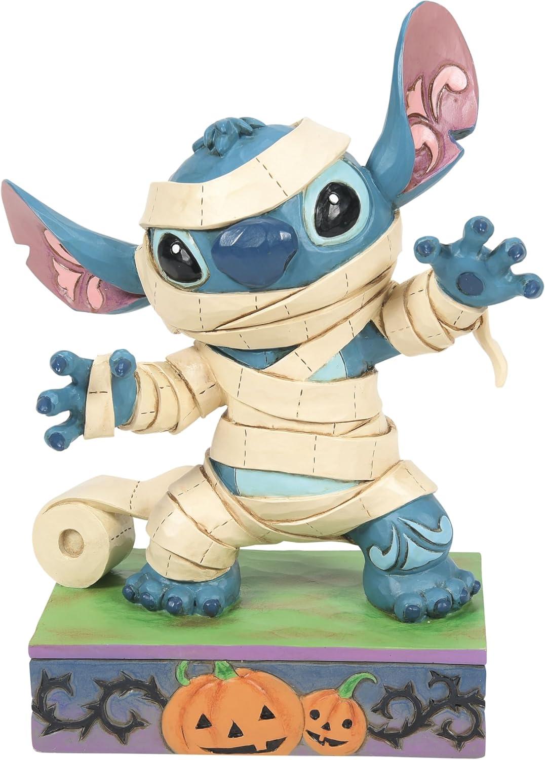 Halloween Mummy Stitch Resin Figurine with Pumpkins