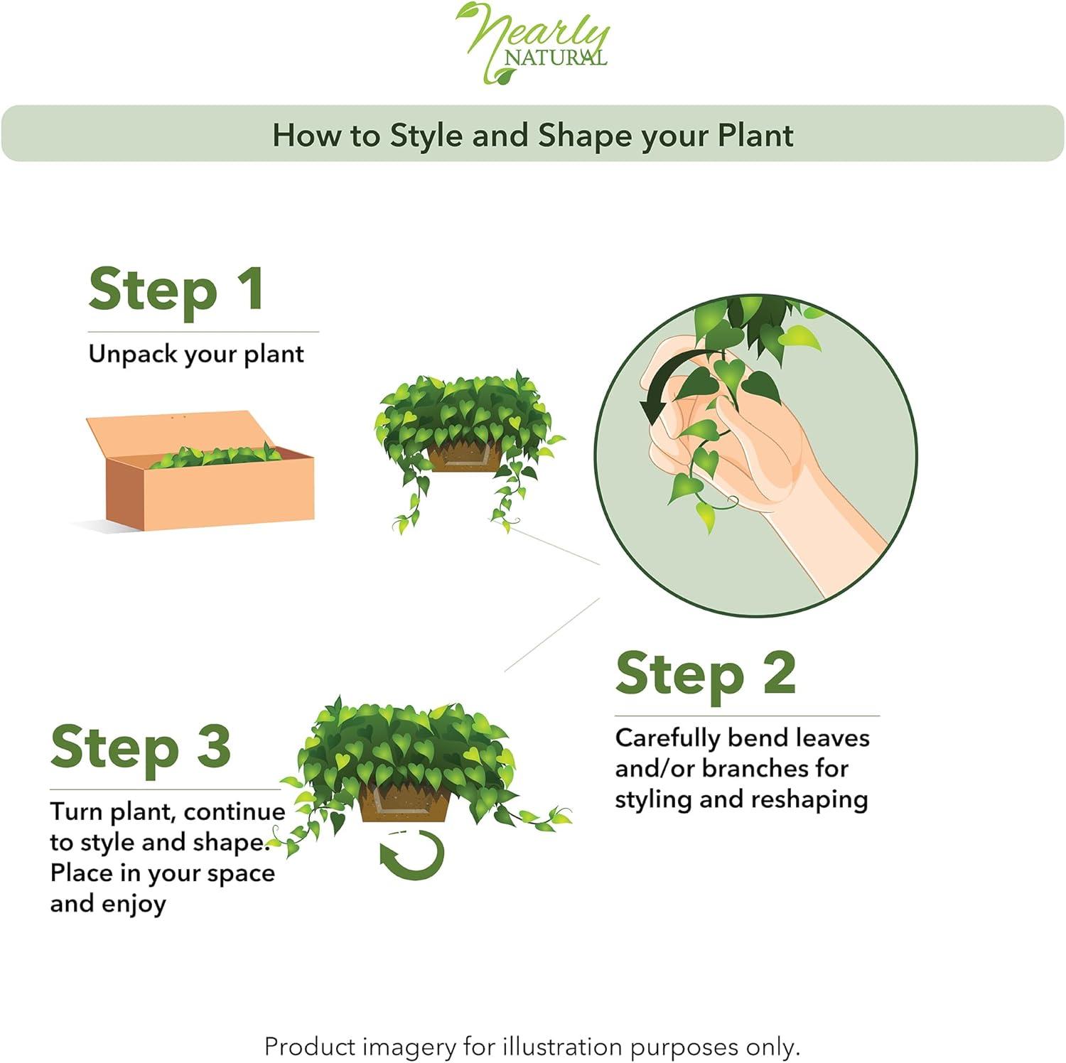Nearly Natural Pothos with Ledge Basket