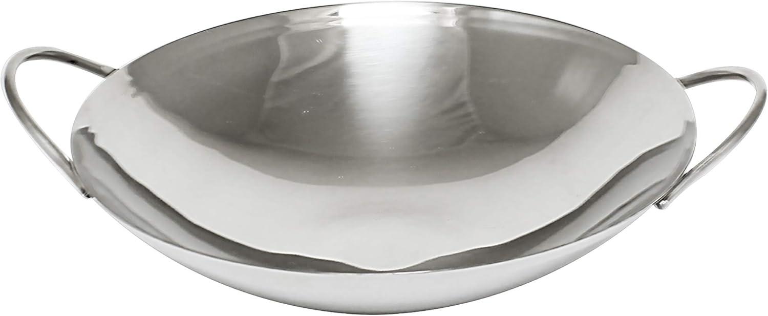 8-Inch Stainless Steel Wok with Dual Handles