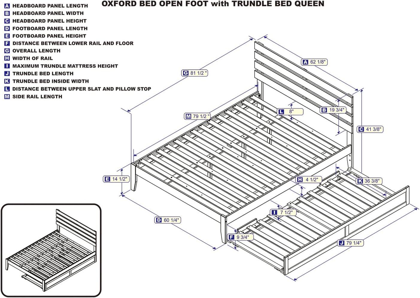 Oxford Bed with USB Turbo Charger and Trundle - AFI
