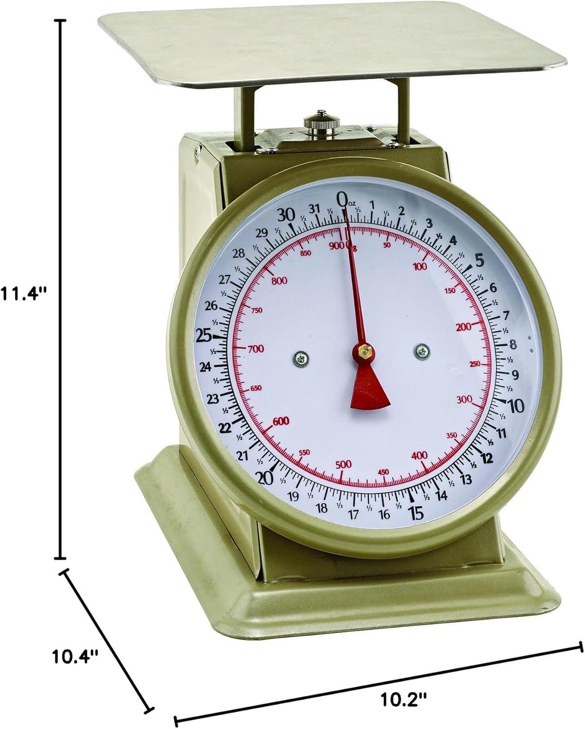 50-lb Stainless Steel Mechanical Kitchen Scale for Commercial Use