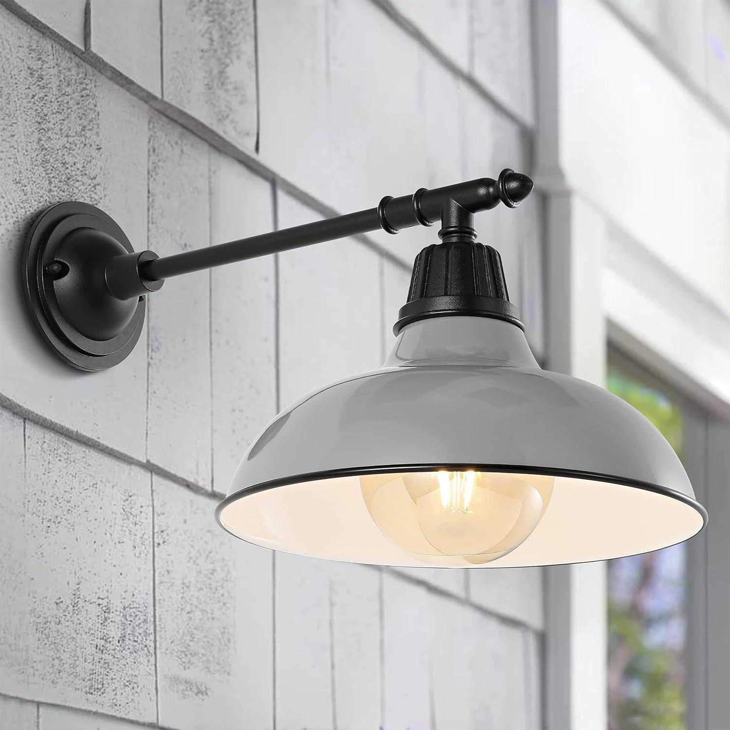 Gray and Black Iron Industrial Farmhouse Wall Sconce