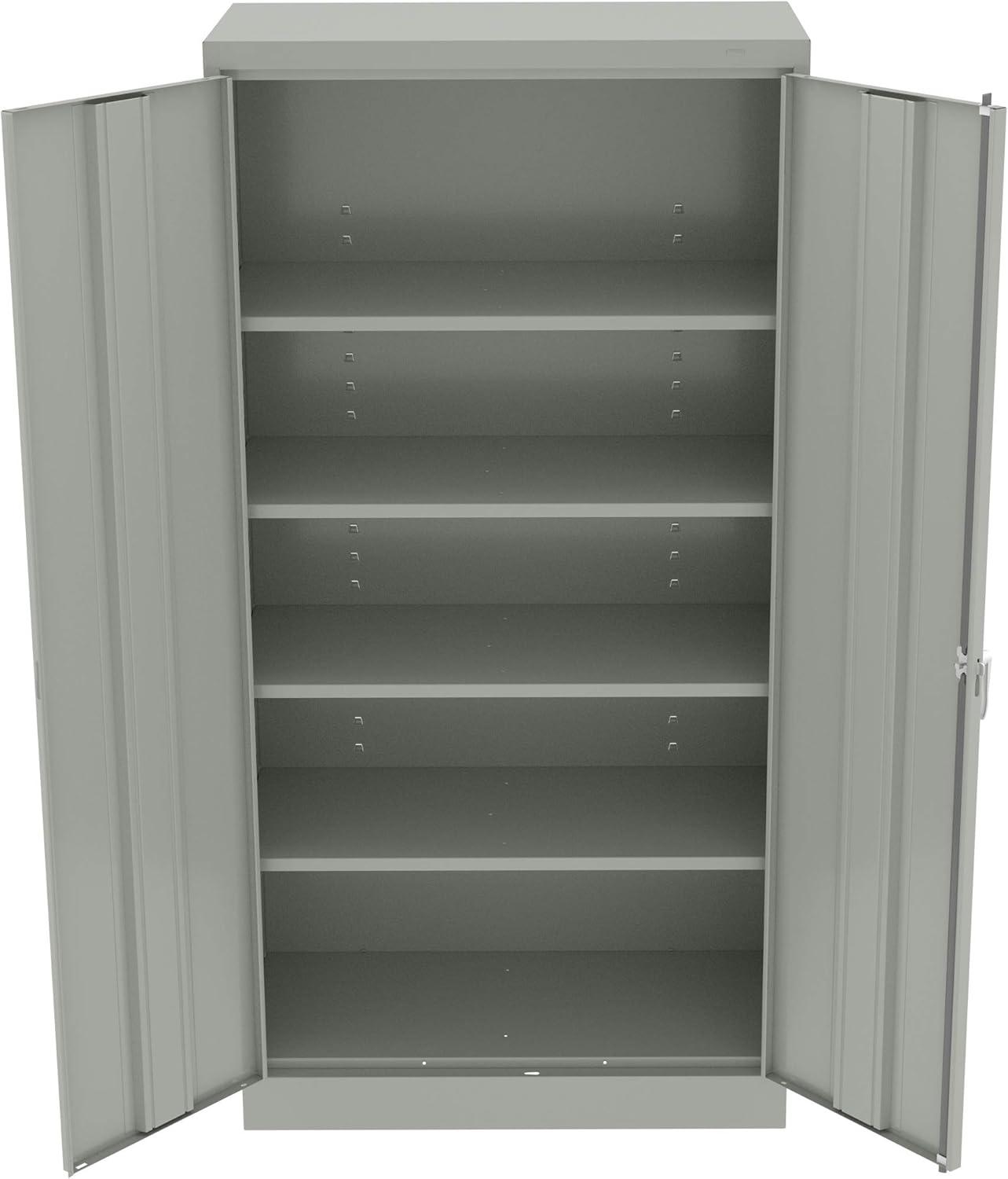 Tennsco Full-Height Standard Storage Cabinet 36" x 18" x 72" - 2 x Door(s) - Security Lock, Welded, Reinforced, Hinged Door - Light Gray - Chrome - Recycled