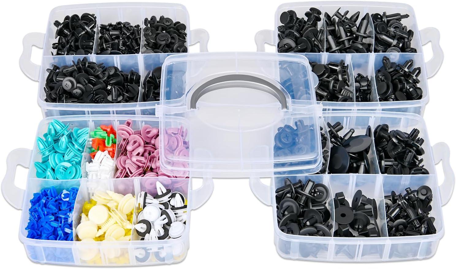 GOOACC 935Pcs Car Push Retainer Clips Auto Fasteners Assortment 26 Most Popular Sizes Nylon Bumper Fender Rivets with 10 Cable Ties Fasteners Remover for GM Ford Toyota Honda Chrysler