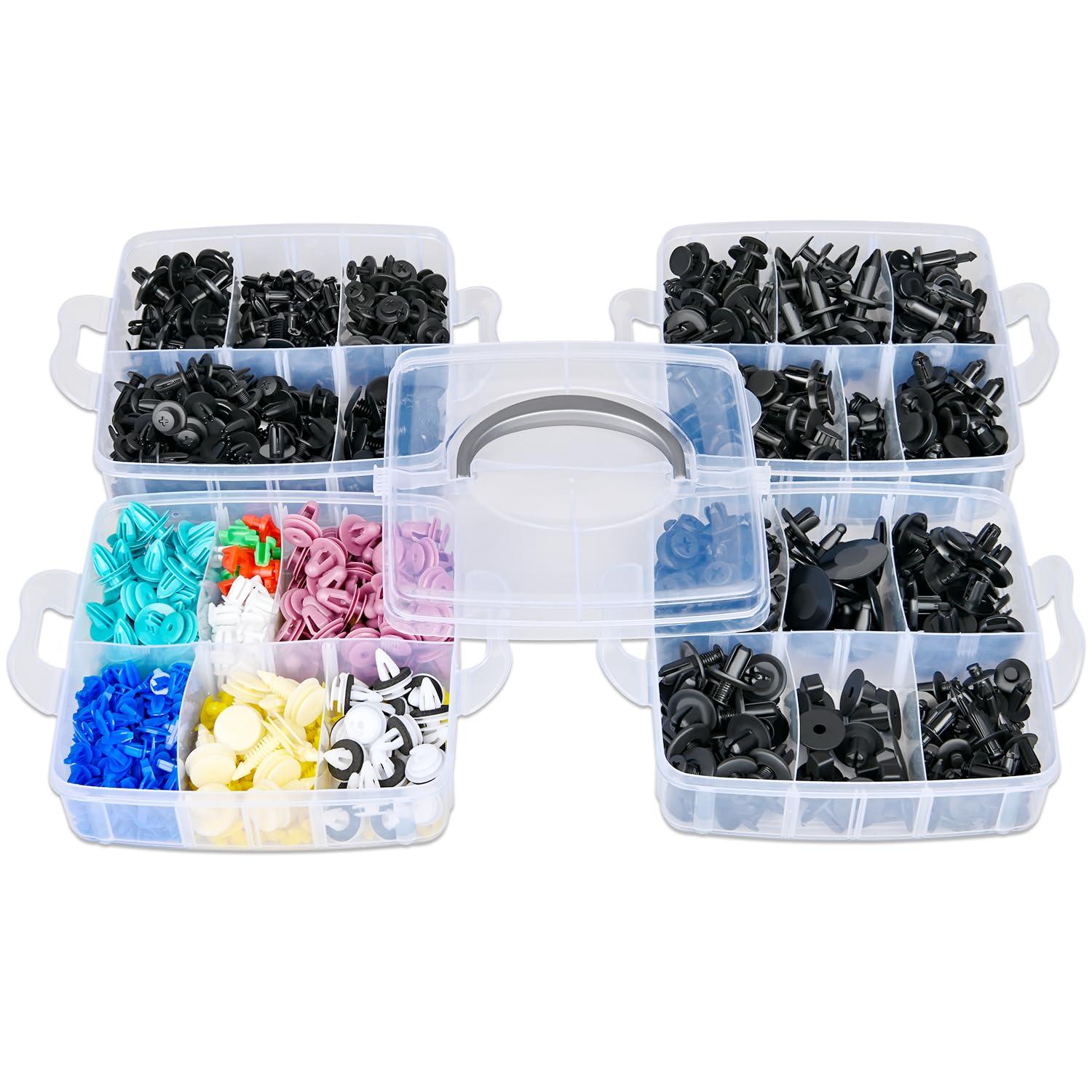 GOOACC 935Pcs Car Push Retainer Clips Auto Fasteners Assortment 26 Most Popular Sizes Nylon Bumper Fender Rivets with 10 Cable Ties Fasteners Remover for GM Ford Toyota Honda Chrysler