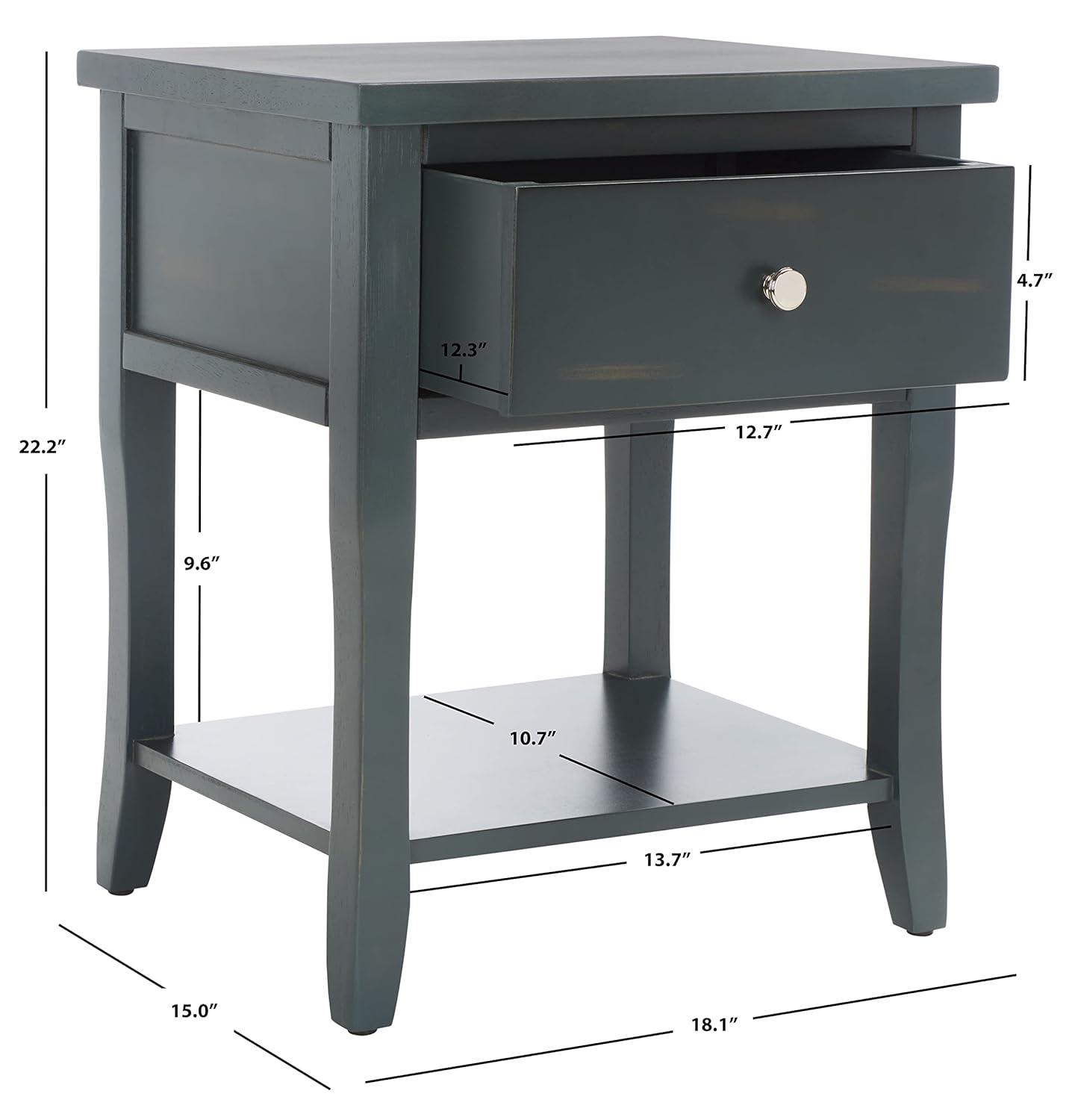 Coby Nightstand With Storage Drawer - AMH6616 - Dark Teal - Safavieh Couture