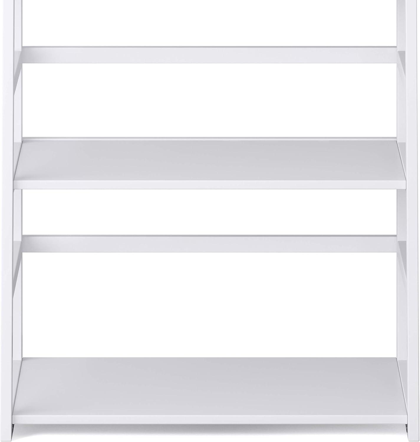 Simpli Home Acadian Ladder Shelf Bookcase in White