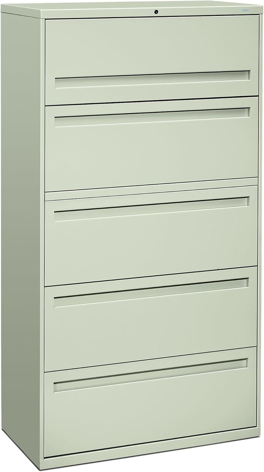 HON 5 Drawers Lateral Lockable Filing Cabinet, Gray