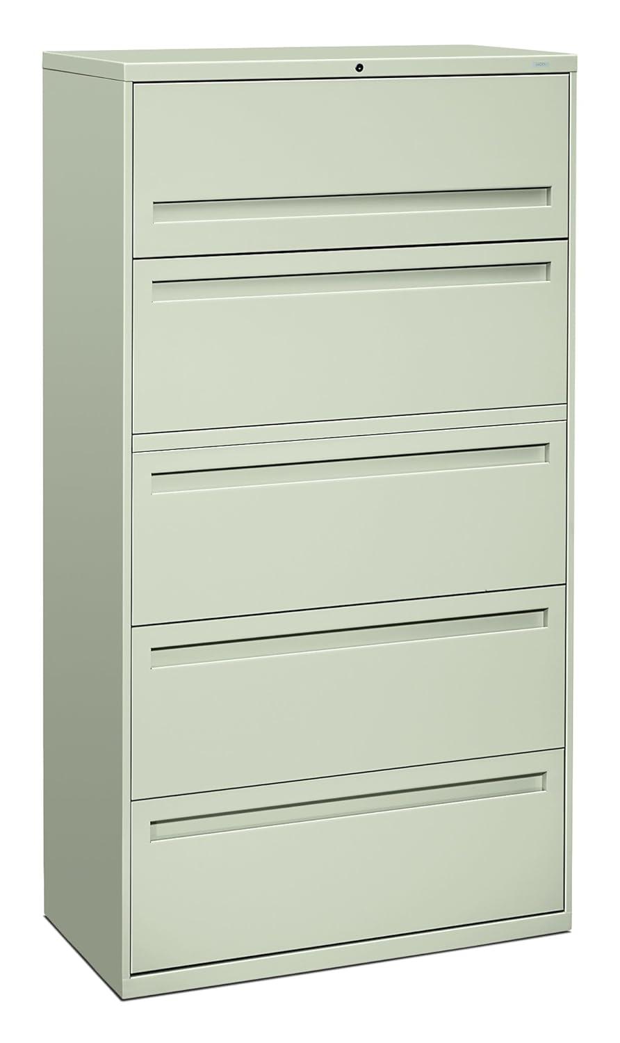 HON 5 Drawers Lateral Lockable Filing Cabinet, Gray