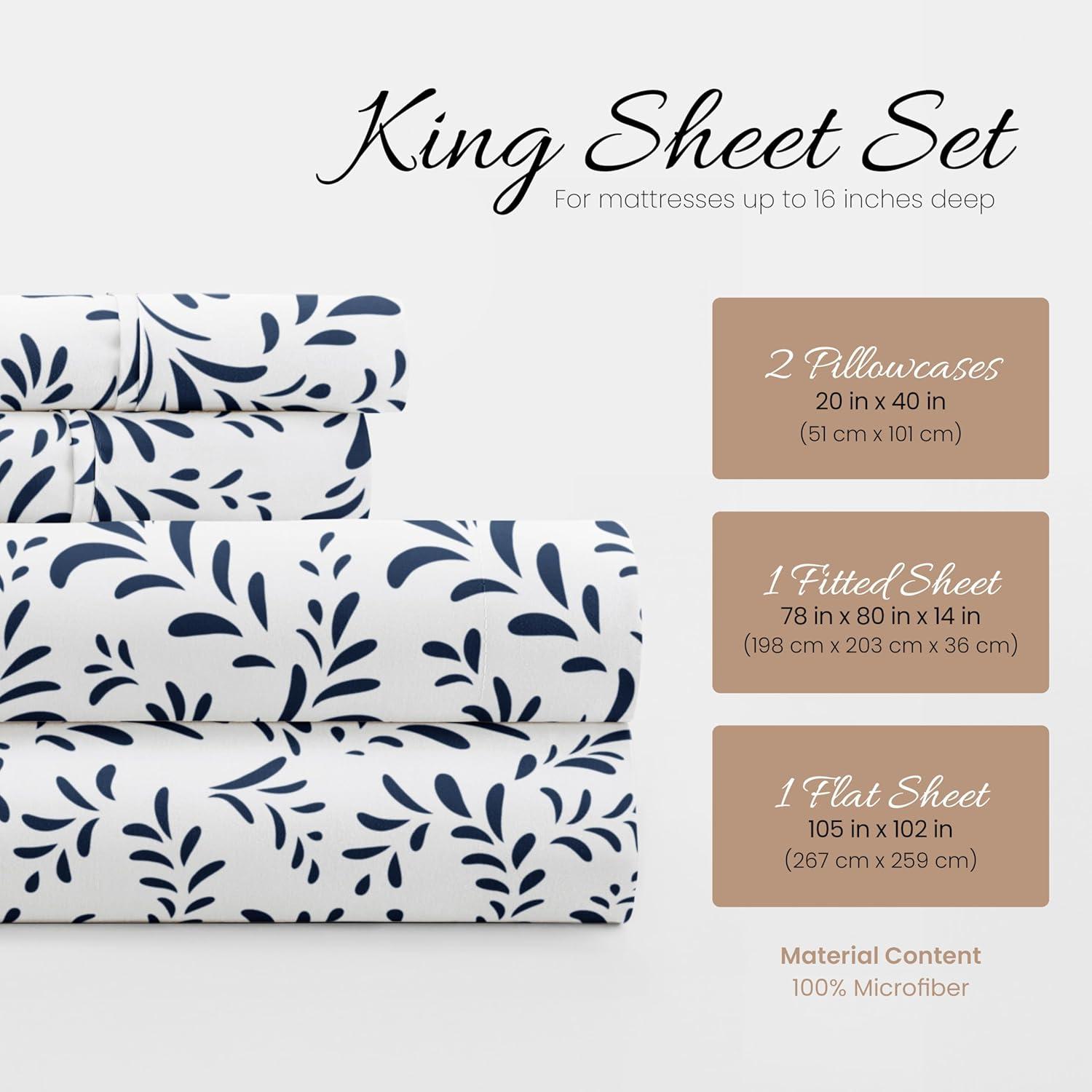 Simply Soft™ Burst of Vines Pattern Microfiber Sheet Set