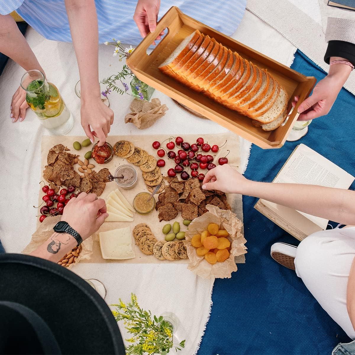 Premium Bamboo Bread Slicer for Homemade Bread, Crumb Catcher, Foldable and Compact Loaf Cutter 3 Size Slicing Guide