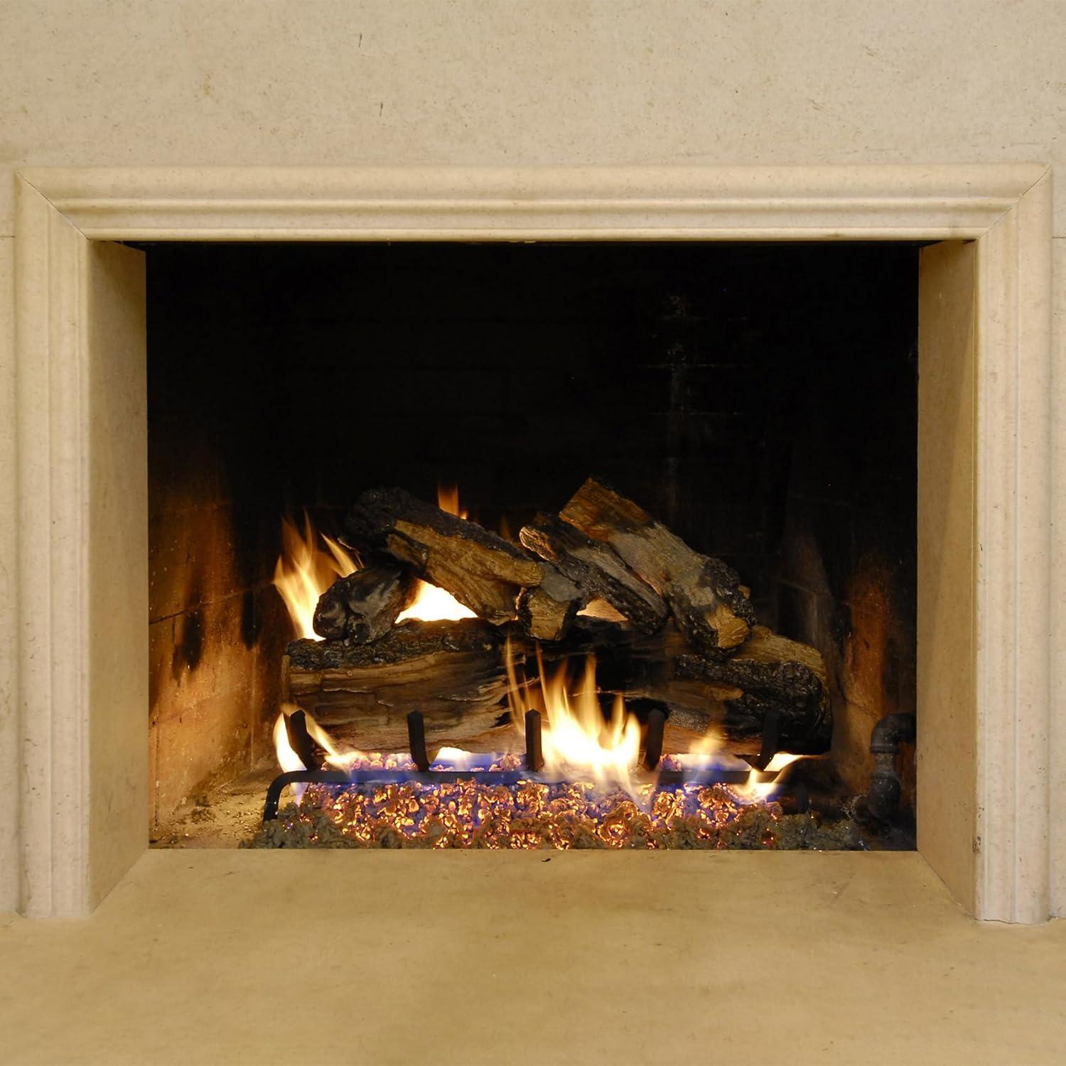 Rock Wool Glowing Embers Gas Fireplace for Gas Logs with Vermiculite Granules