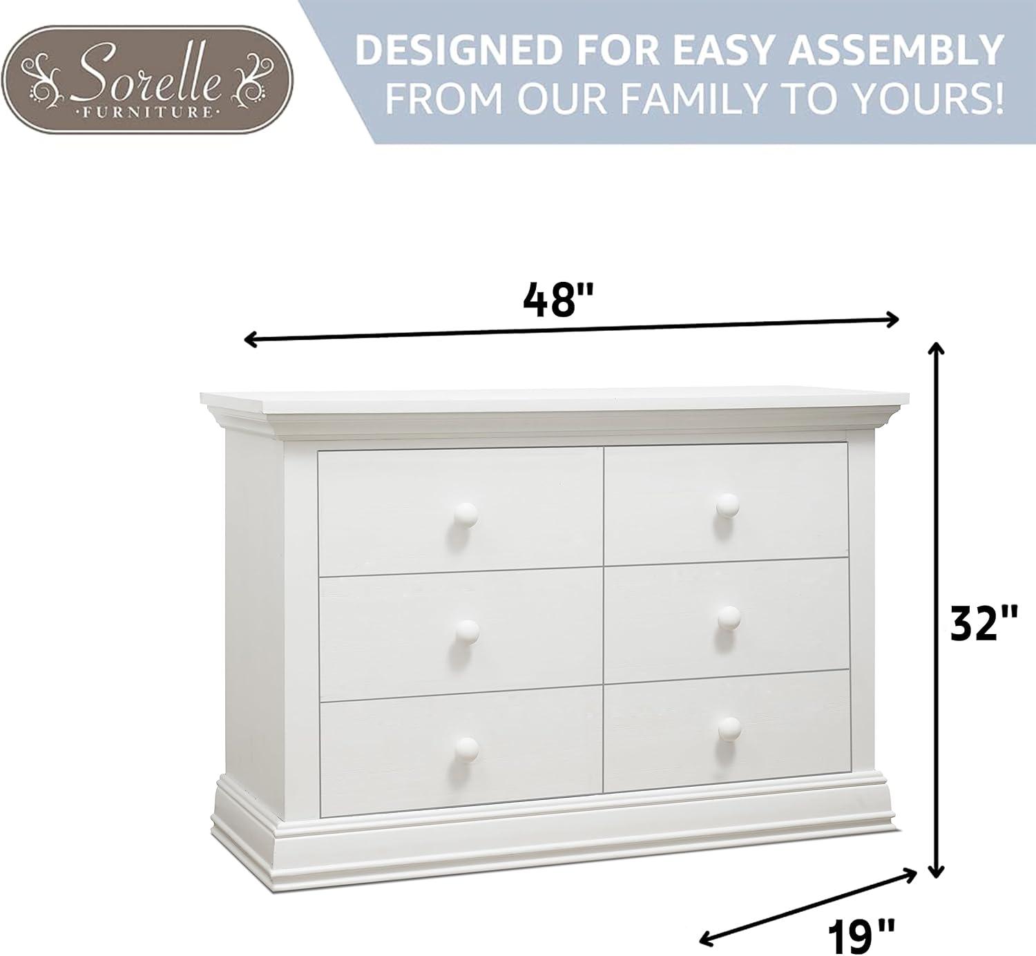 Sorelle Modesto 6 Drawer Double Dresser - White