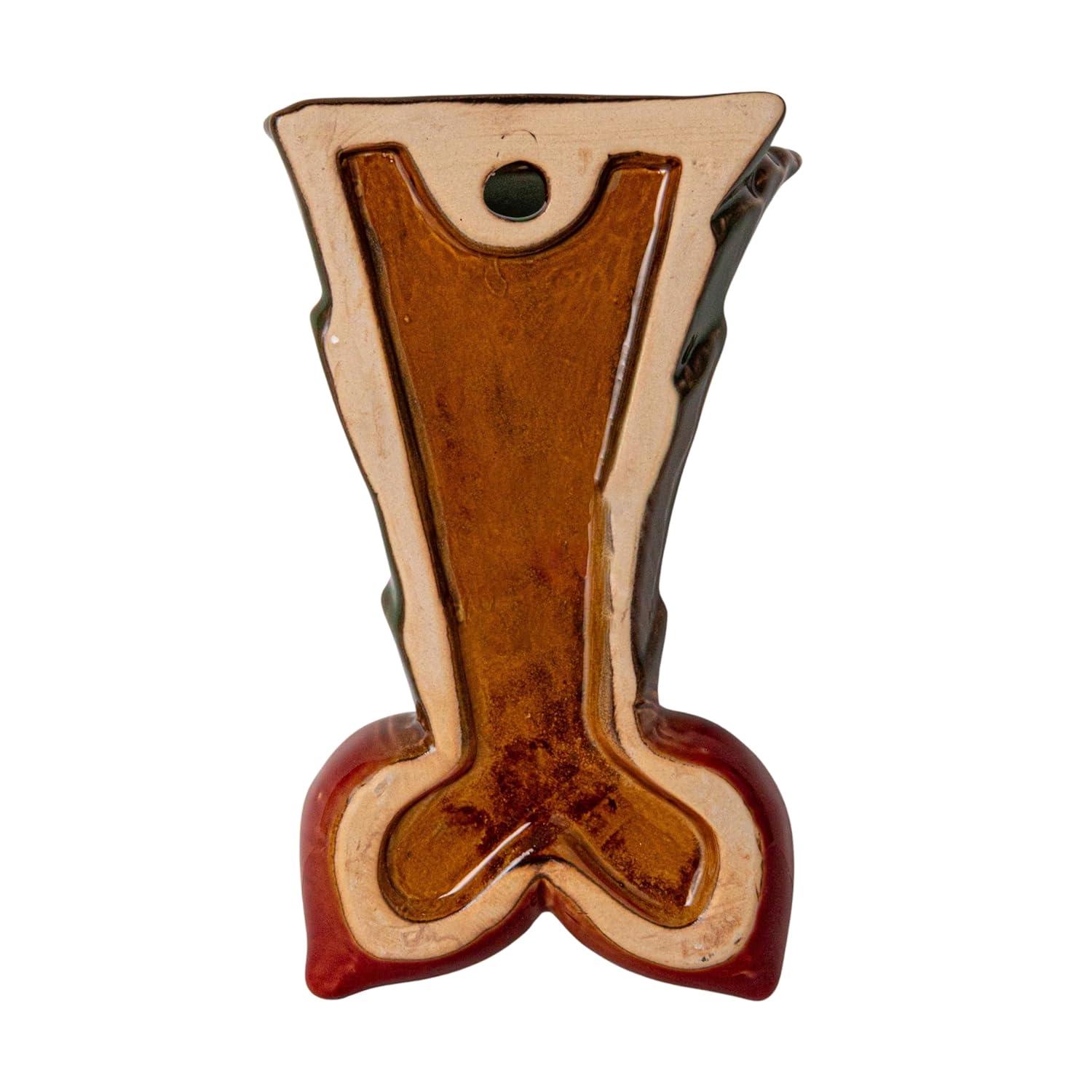 Creative Co-Op Embossed Stoneware Radish Shaped Wall Vase Planter, Green and Red