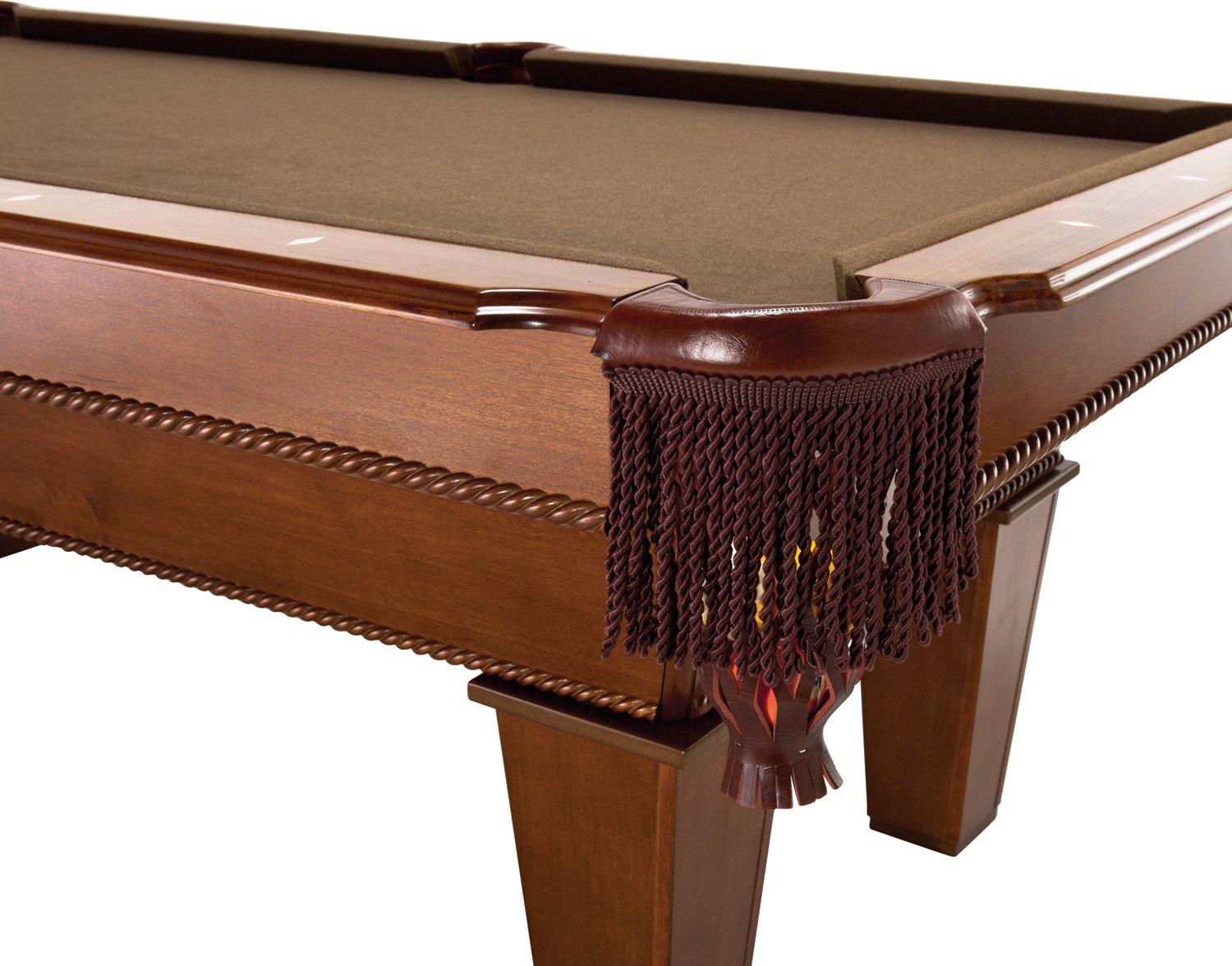 Fat Cat Frisco 7.5' Pool Table with Classic Style Billiard Pockets and Contemporary Straight Legs, Oak Finish with Bronze Colored Cloth Playing Surface