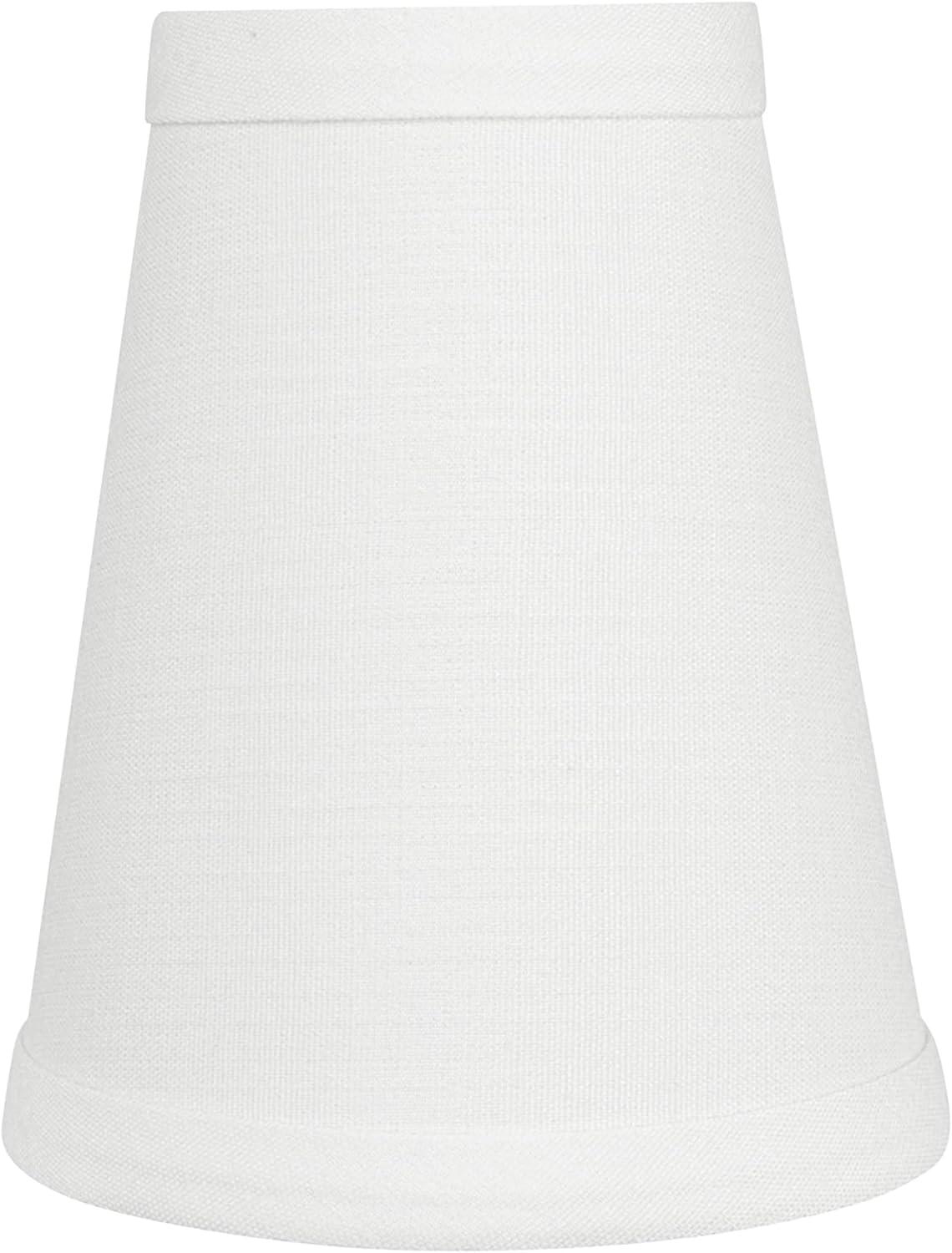 Aspen Creative 32080-5 Small Hardback Empire Shape Chandelier Clip-On Lamp Shade Set (5 Pack), Transitional Design in Off White, 4" bottom width (2.5" x 4" x 5")