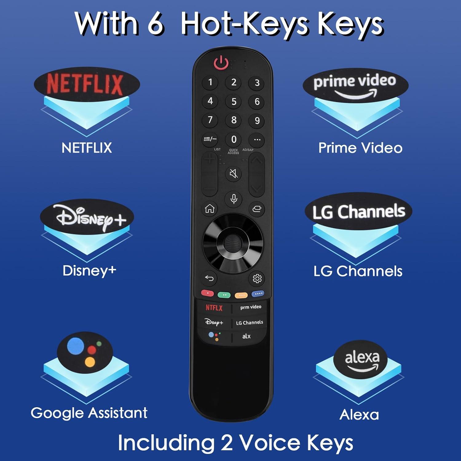 Voice Remote Control for LG Smart TV, Siawclub Magic-Replacement Remote with Pointer and Voice Function, for LG UHD OLED QNED NanoCell 4K 8K Smart TV