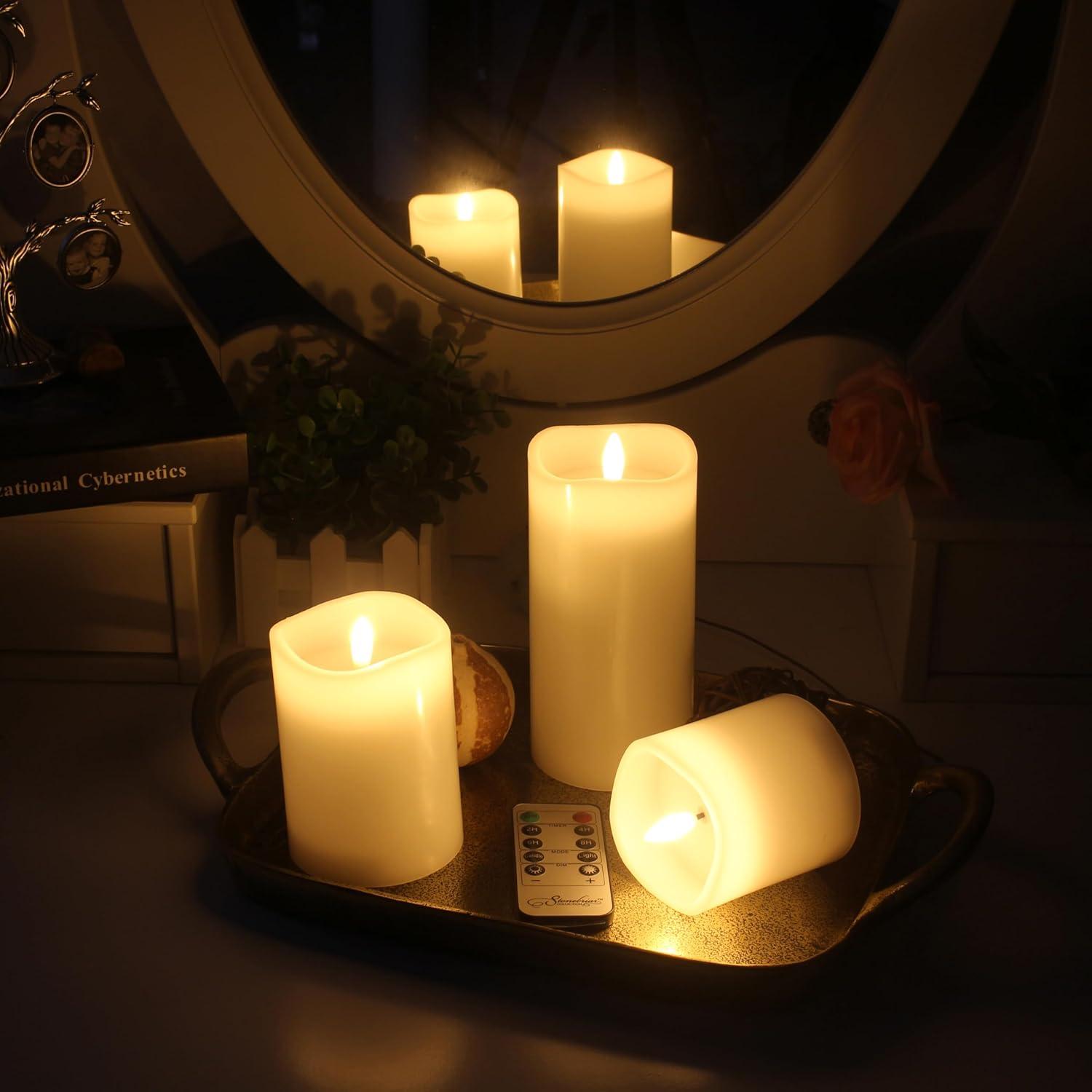 Stonebriar Unscented Flameless Pillar Candle