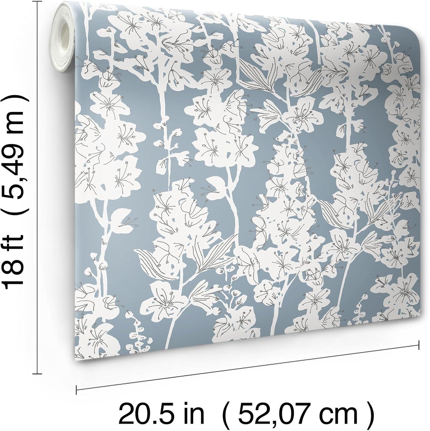 Larkspur 18' L x 20.5" W Peel and Stick Wallpaper Roll