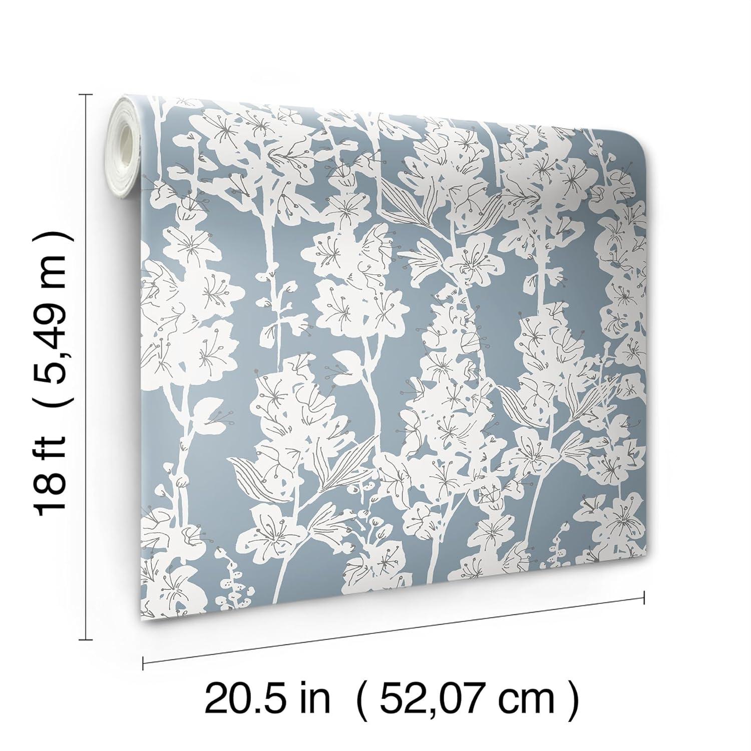 Larkspur 18' L x 20.5" W Peel and Stick Wallpaper Roll