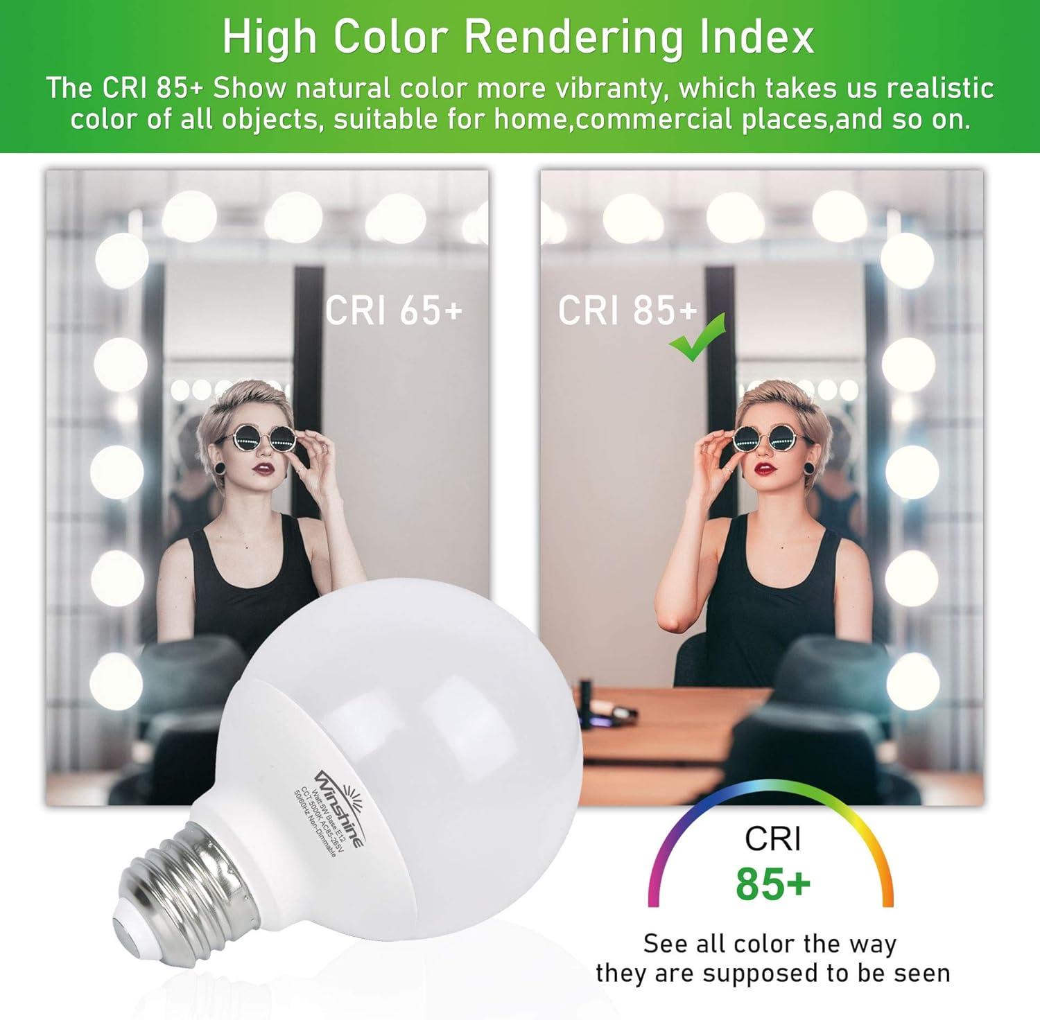 Hansang White G25 LED Globe Light Bulbs, 60W Equivalent