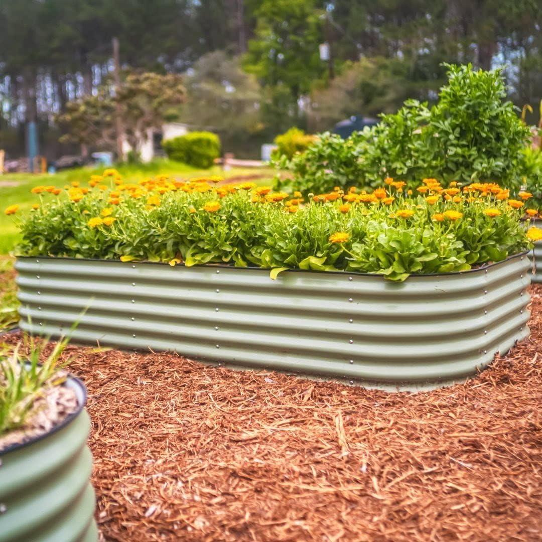 17" Tall 10 In 1 Modular Metal Outdoor Raised Garden Bed