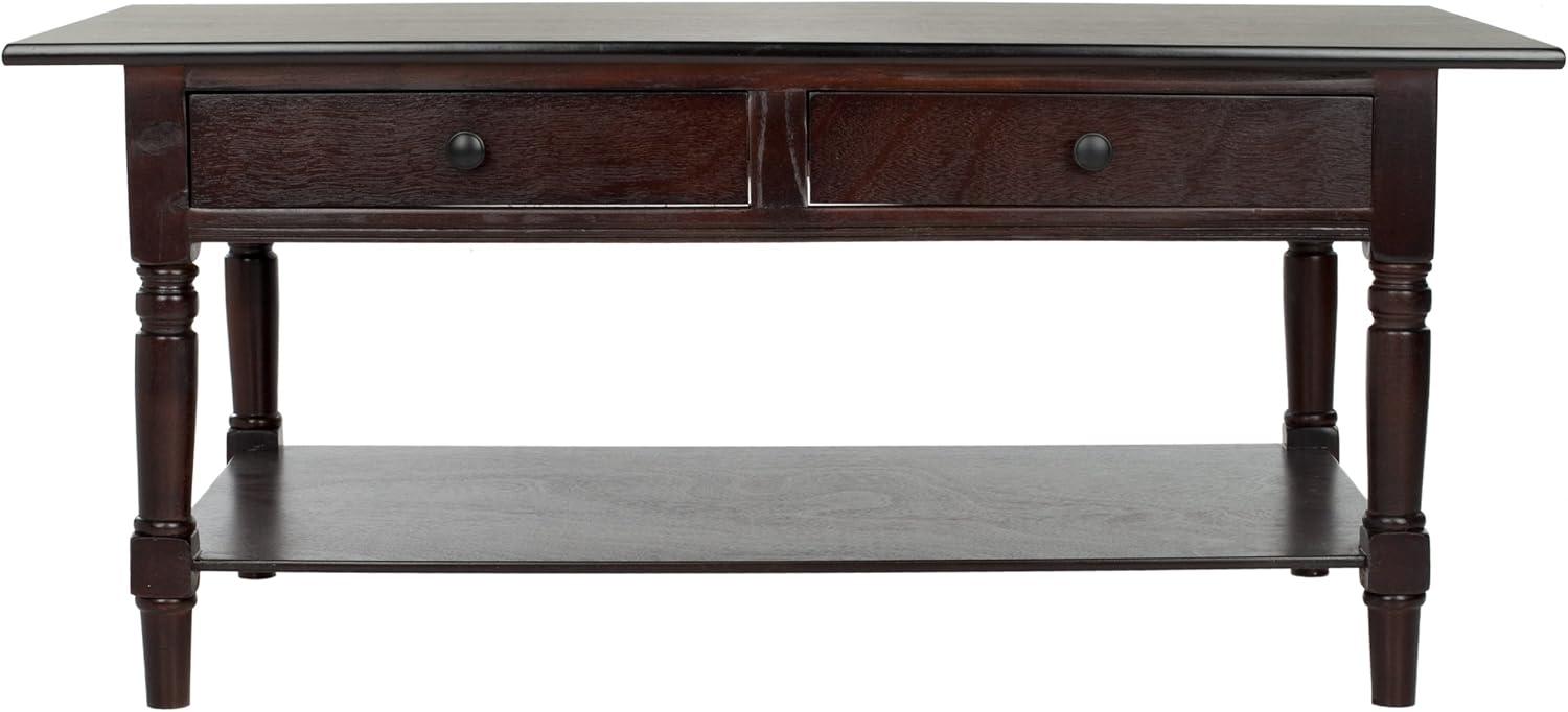 Boris 2 Drawer Coffee Table - Dark Cherry - Safavieh