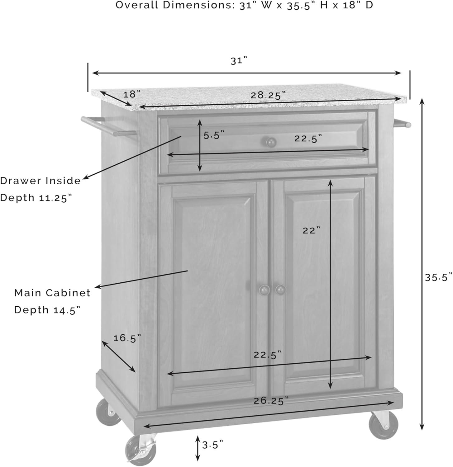 Portable Stainless Steel Top Kitchen Island Wood/Black - Crosley: With Storage, Adjustable Shelves & Casters