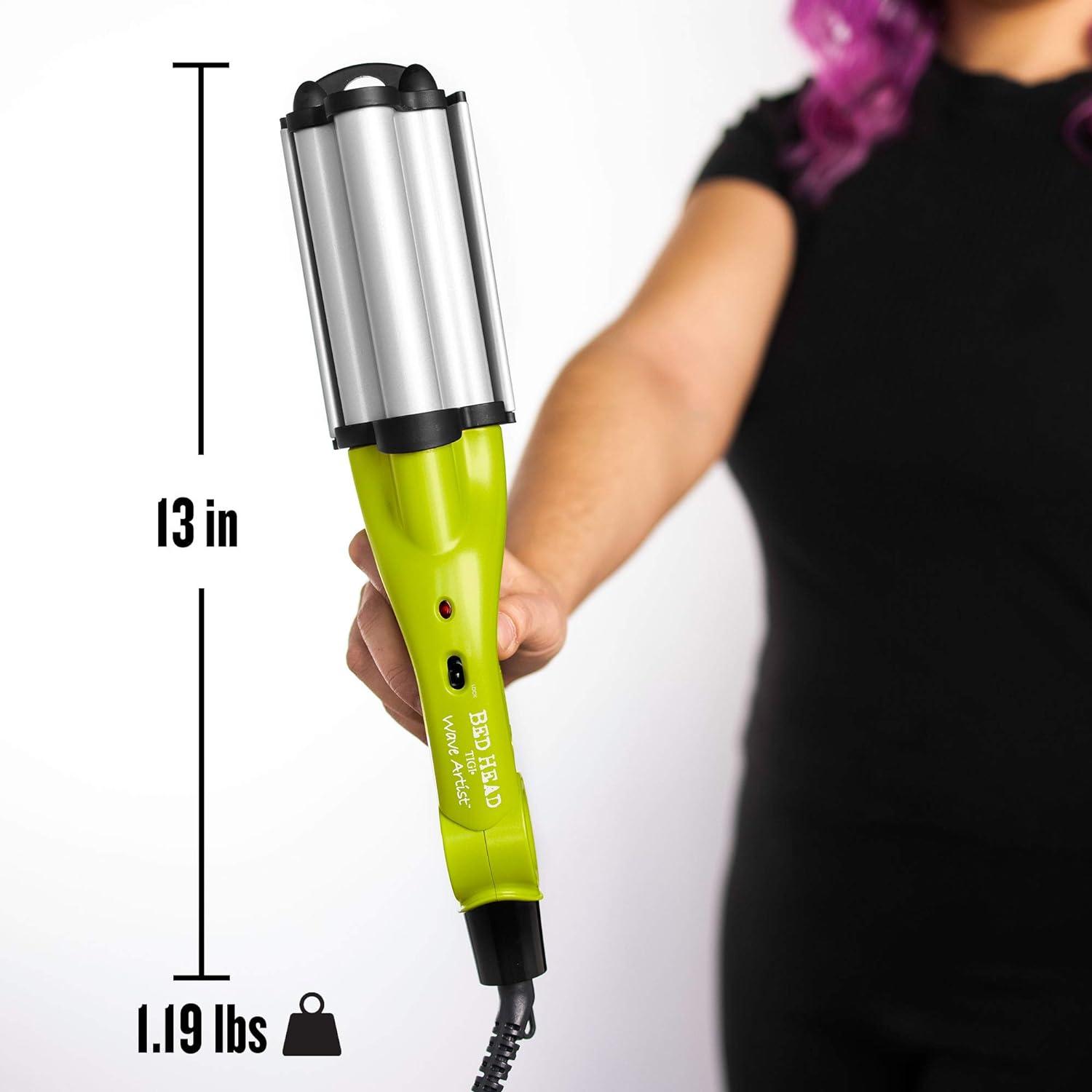 Green Double Barrel Ceramic Tourmaline Hair Waver