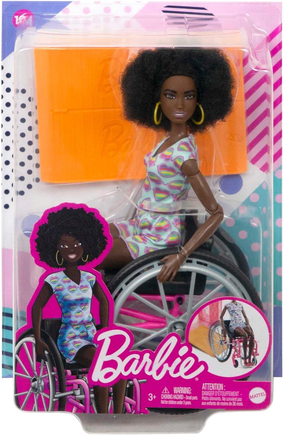 Barbie Fashionistas Doll #194 with Wheelchair and Ramp, Heart Romper with Accessories