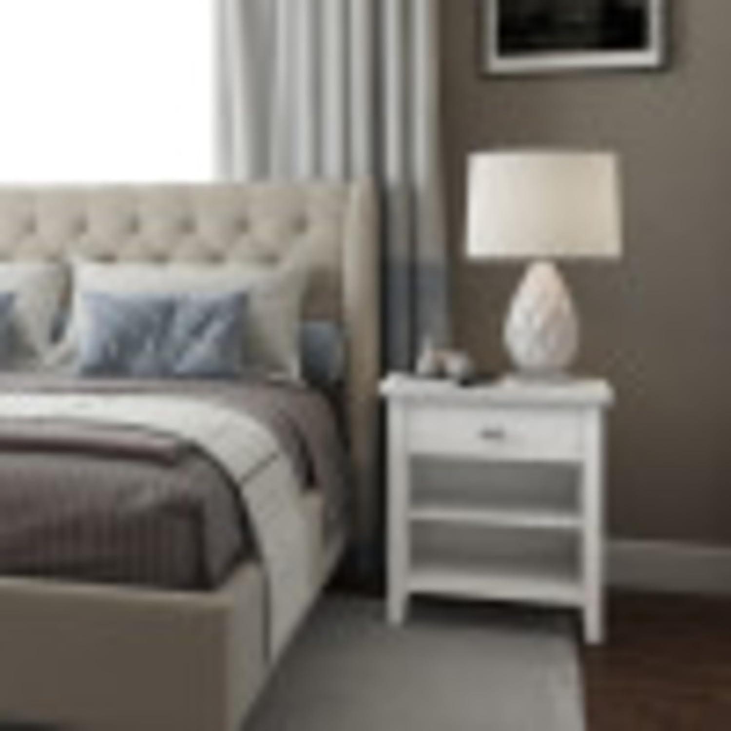 Simpli Home Artisan 24"W Solid Wood Nightstand with Drawer and Shelves
