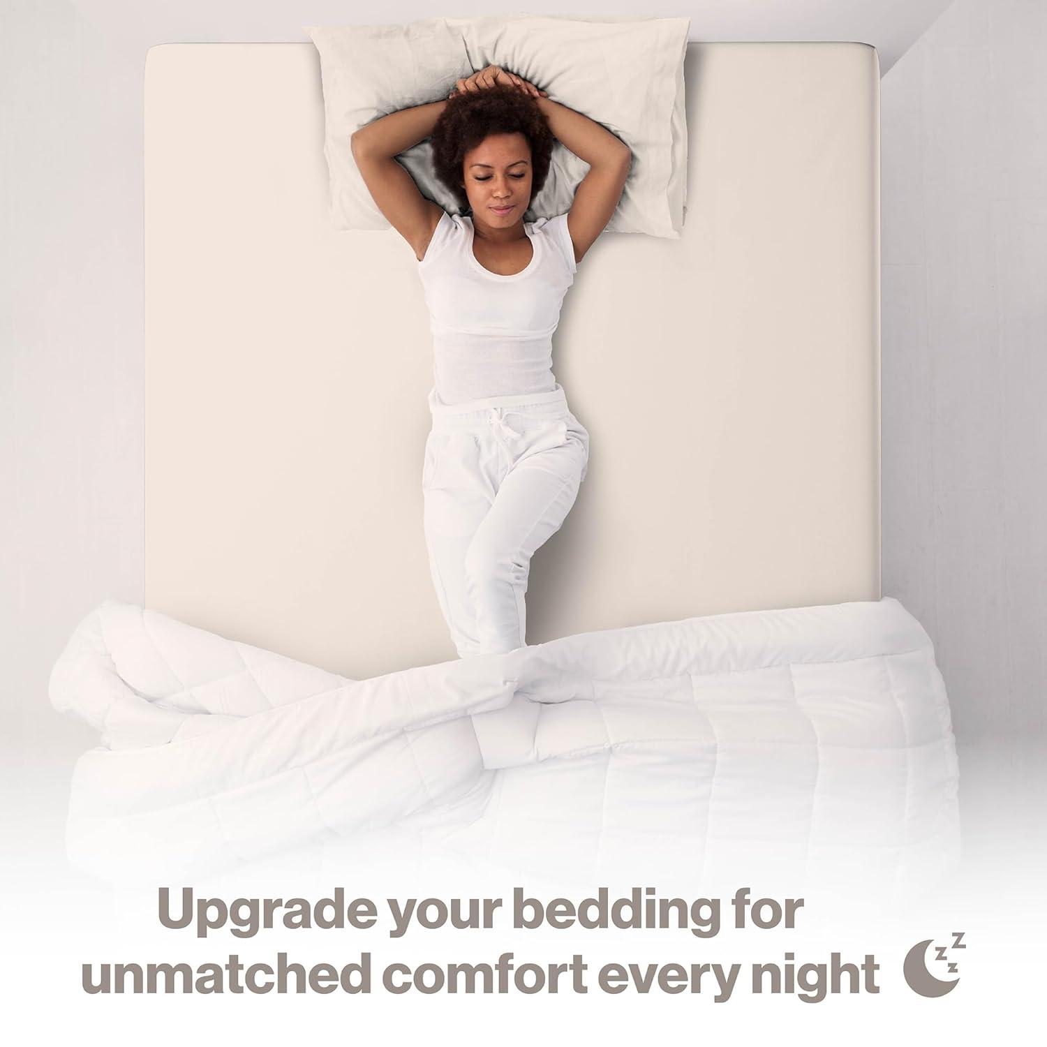 Superity Linen Twin XL Fitted Sheet - 100% Premium Cotton - 200 Thread Count - Beige