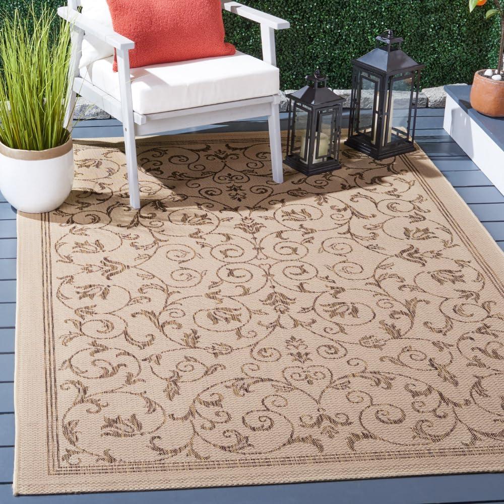 Courtyard CY2098 Power Loomed Indoor and Outdoor Area Rug - Natural/Brown - 5'3"x7'7" - Safavieh