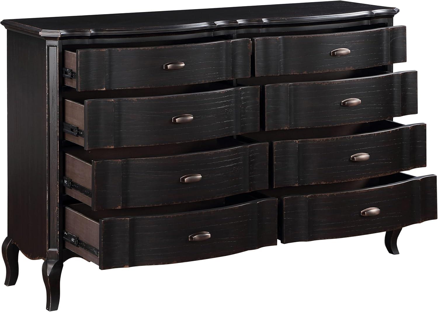 ACME Chelmsford 8-Drawer Contemporary Wood Dresser in Antique Black