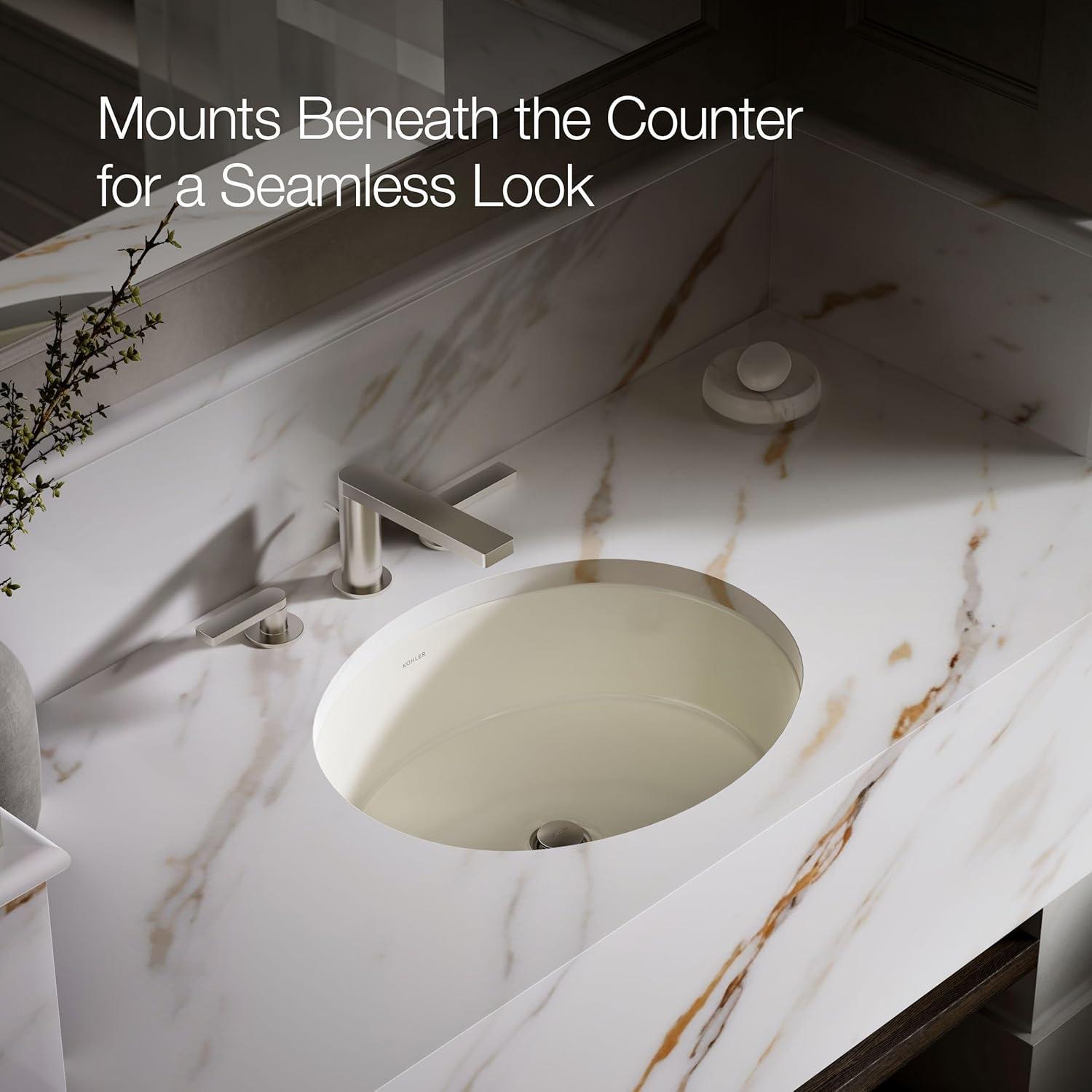 Verticyl Ceramic Oval Undermount Bathroom Sink with Overflow