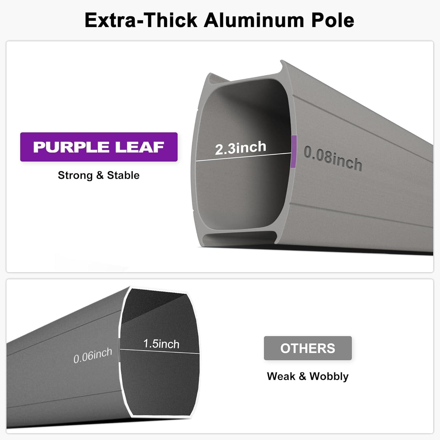 PURPLE LEAF 10' X 13' Patio Umbrella, Rectangle Outdoor Cantilever Umbrella, Aluminum Offset Umbrella with Champagne Frame and 360° Rotation for Pool Deck Garden, Grey