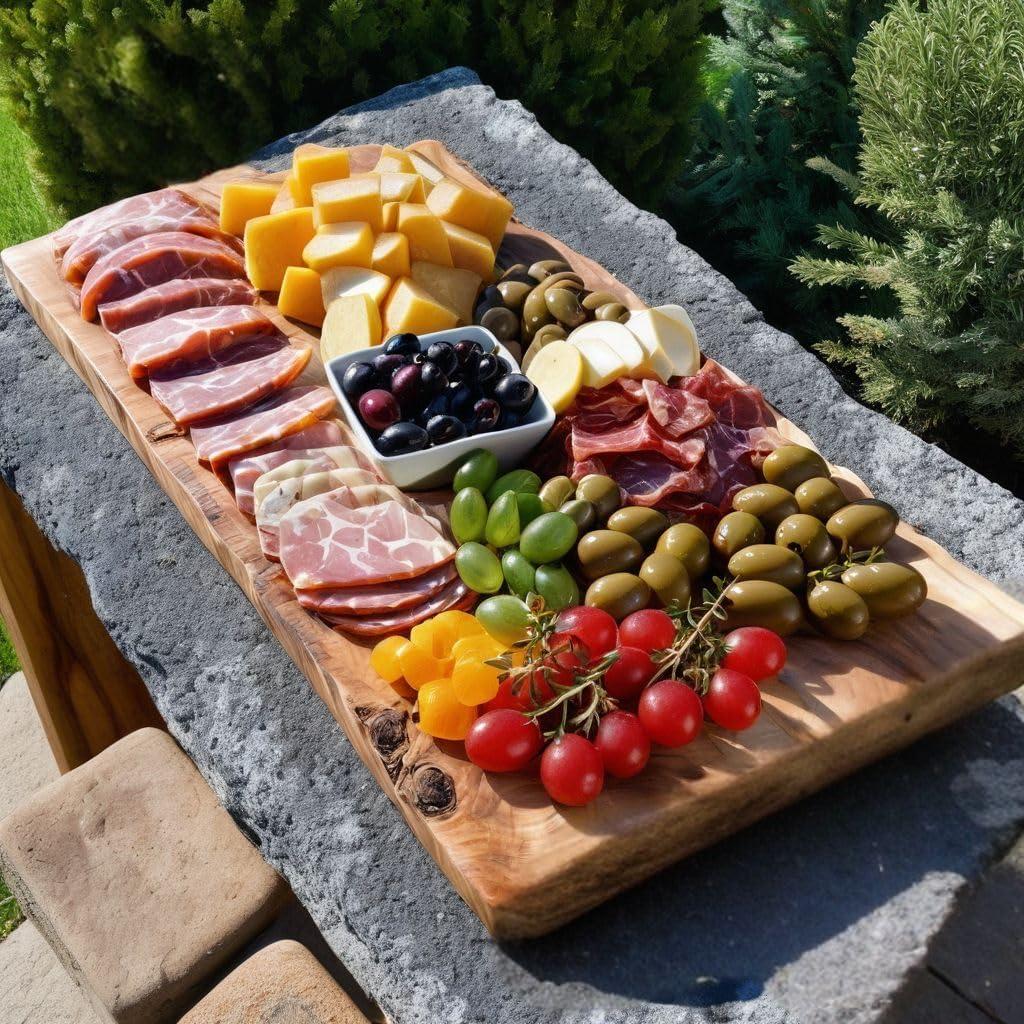 Rustic Olive Wood Rectangular Cutting Board for Kitchen