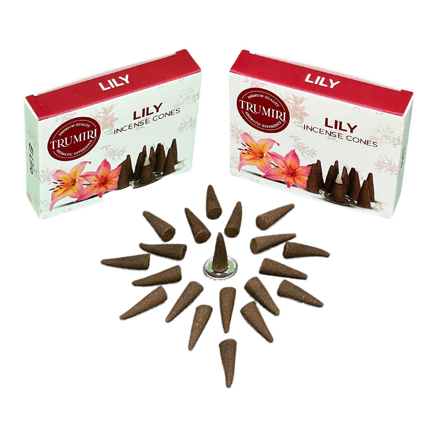 Lily Incense Cones - Total 20 Cone Incense - Dual Pack of 10 Insence Cones - Incense Cones Scented - Cone Incense Scents - Insense Cones - Incent Cone