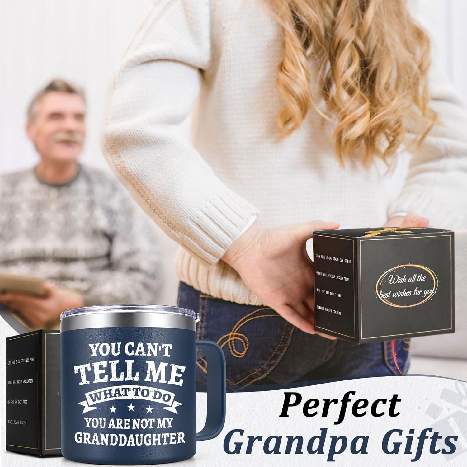 Best Grandpa Gifts for Christmas - 14Oz Grandpa Mug (Black) - You Are Not My Granddaughter -