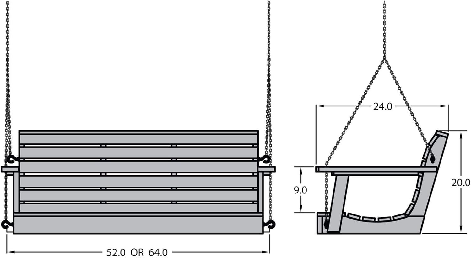 Weatherly 4ft Coastal Teak Recycled Plastic Porch Swing