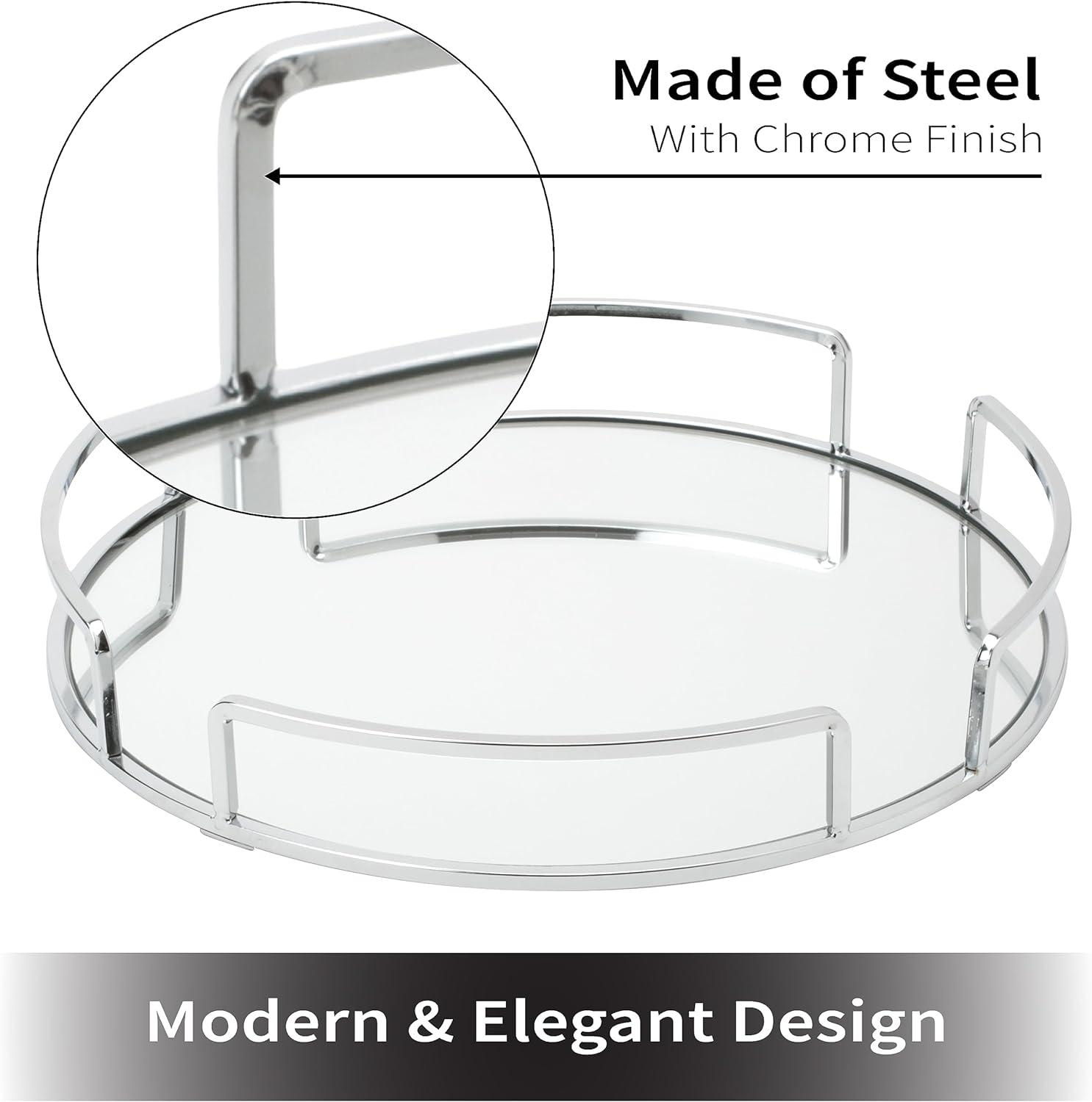 Modern Round Design Bathroom Tray Chrome - Home Details