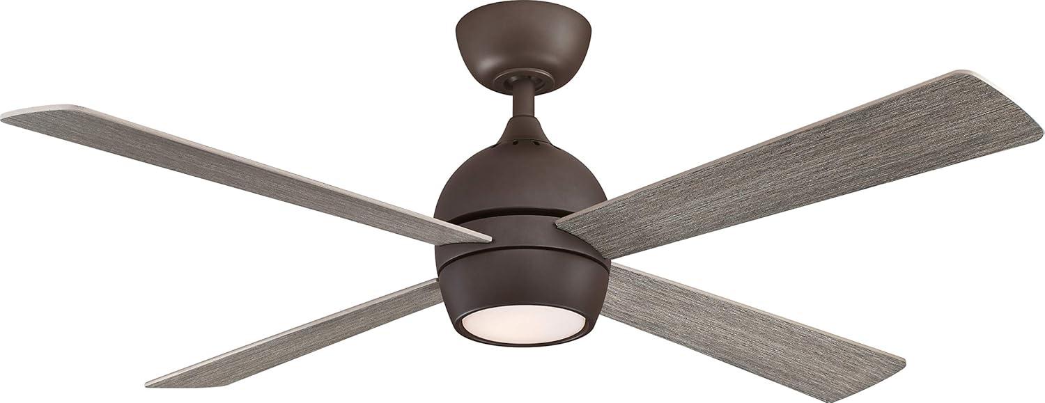 Matte Greige 52" Smart Ceiling Fan with LED Light and Remote