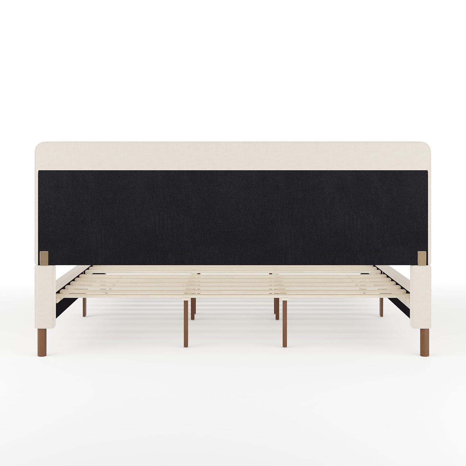 Martha Stewart Martha Stewart Britta Upholstered Platform Bed With Piped Detail Headboard