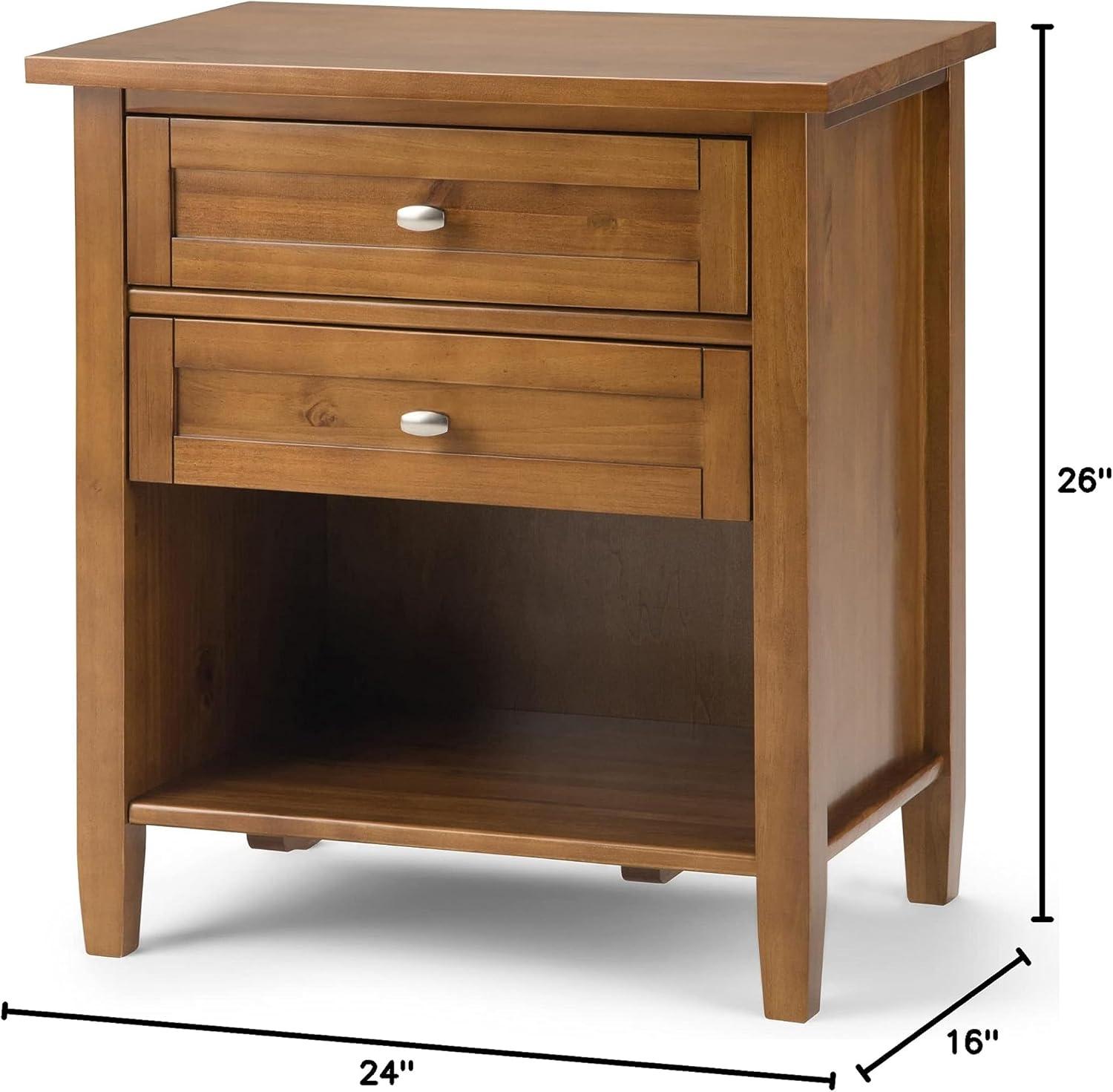 Warm Shaker Solid Wood Nightstand